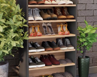DIY Wooden Shoe Rack Plan-Blueprint : 3-Tier Entryway Organizer (PDF Blueprint)