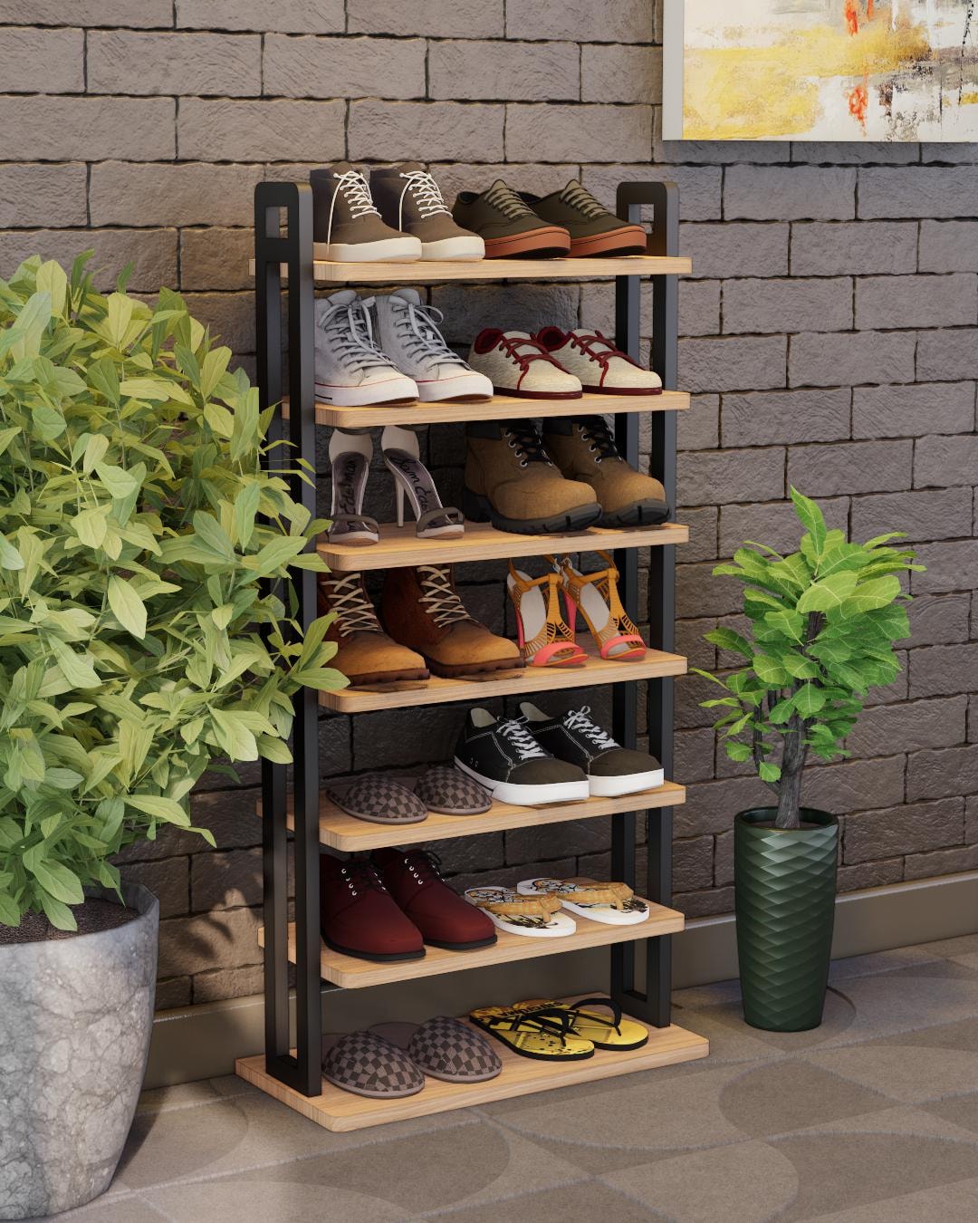 DIY Wooden Shoe Rack Plan-blueprint : 7-tier Entryway Organizer (PDF ...