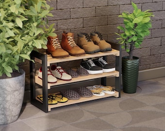 DIY Entryway Shoe Rack Blueprint | Wooden Shoe Organizer Plans (PDF Download)