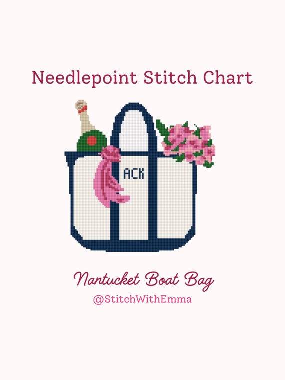 Nantucket Boat Bag Needlepoint Digital Chart
