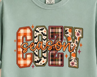 Cozy Season Sweatshirt & Shirt, Retro Fall Sweatshirt,Get Cozy Sweatshirt,Womens Fall Sweaters, Fall Graphic Tee,Women Fall Shirt,Cute Cozy