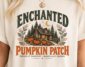Enchanted Pumpkin Patch Sweatshirt, Fall Sweatshirt, Pumpkin Farm Shirt, Thanksgiving Shirt, Spooky Season Tee, Vintage Autumn Gift
