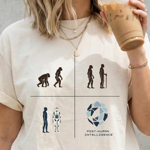 Evolution T-Shirt,Gift for Scientists,Post-Human Intelligence Tee,Nerdy Shirt