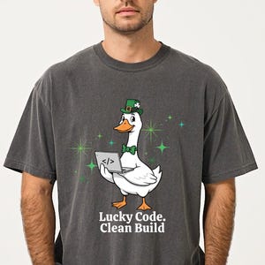 Lucky Code Clean Build T-Shirt | St Patrick’s Day Geek Programmer Shirt | Coding Nerd Tee | Unisex Vintage Style