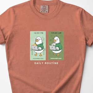 Programmer Goose Shirt, Coder Daily Routine Tee, Developer Humor Shirt, Coding Life T Shirt, Geek Programmer Gift, Unisex Coding Tee