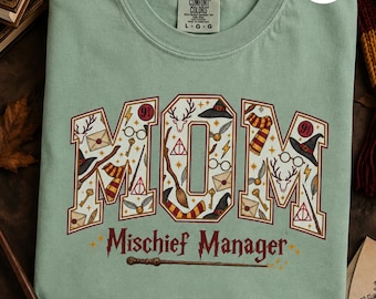 Wizard Pregnancy Shirt, Manager of Mischief Crewneck, Wizard Mom Sweatshirt, Witchy Mom Gifts, Magical Mama Shirt, Fantasy Mom Tee