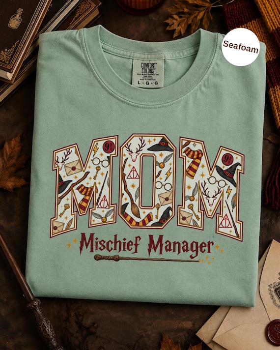Wizard Mom Sweatshirt, Manager of Mischief Crewneck, Magical Mama Gift for Bookish Moms, Fantasy Mom Shirt, Witchy Mom Shirt, Wizard Mom Tee