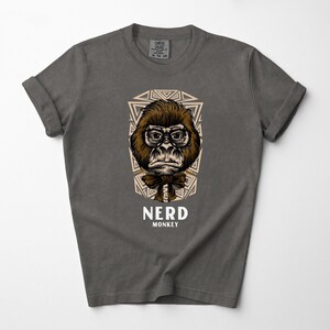 Nerd Monkey Graphic T-Shirt – Funny Geek Tee, Unisex