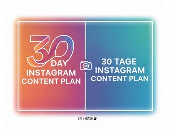 30 Tage Instagram Content Plan | Daily Post-Ideen für Kreative & Small Business | Inhalt Planer EN DE | Digitaler Download