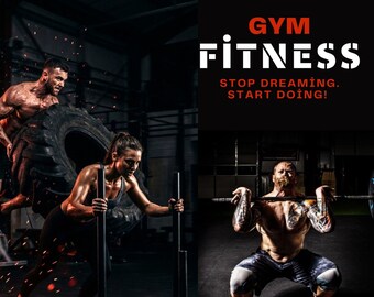 Fitness Wall Art Poster Set | Home Gym Decor | Workout Motivation | Printable Gym Art | Instant Download