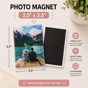 Imán fotográfico rectangular personalizado de 65 mm x 90 mm (2,5" x 3,5")