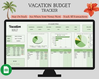 Vacation Budget Tracker | Simple, easy to use (Google Sheets Template)