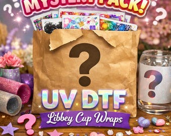 Mystery Cup Wrap Bundle Packs - 16oz Uv DTF Cup Wrap - Ready to apply - You Pick the amount We pick the Designs
