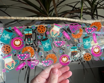 Coffee Girl Cup Wrap - UV Dtf Cup Wrap - 16oz UV DTF Transfer- Ready to Apply - Cute Cup Wrap #550