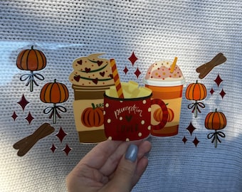 Pumpkin Spice Latte Uv Dtf Cup Wrap - 16oz Uv DTF Cup Wrap - Ready to apply - Cute UV DTF Transfers - #117