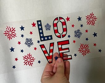 4th of July Cup Wrap - 16oz Uv DTF Cup Wrap - Ready to apply - Cute UV DTF Transfers - #328