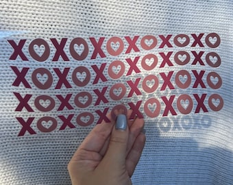 XoXo Valentines Day Uv Dtf Cup Wrap - 16oz Uv DTF Cup Wrap - Ready to apply - Cute UV DTF Transfers - #121