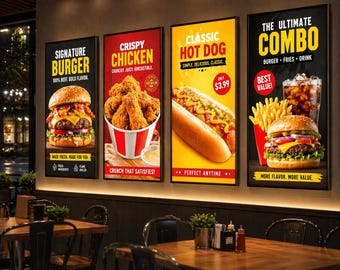 Ultra Thin LED Lightbox Sign, Wall Mounted LED Poster Frame, Slim Led Advertising Display, Business Menu Board Lightbox, LED Menu Light Box