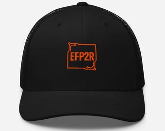 Boné Trucker Preto EFP2R® – Logotipo Bordado | Boné Unissex Estilo Streetwear