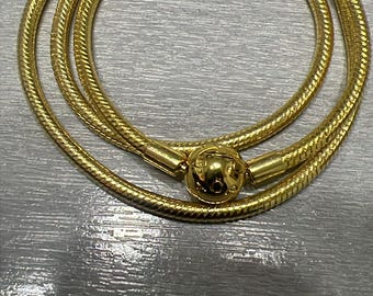 Pandora Moments Gold Plated Snake Chain Necklace Sterling Silver 925 50cm with free box