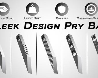 Everyday Carry Mini Multi Tool EDC Pry Bar Keychain  - Heavy Duty Stainless Steel