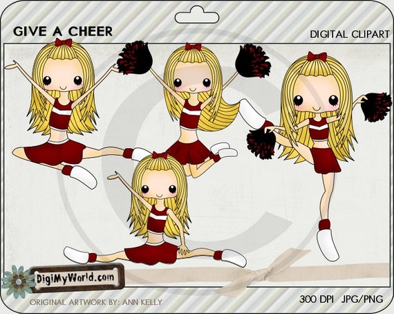 Give a Cheer Cheerleading School Clipart and graphics | Etsy