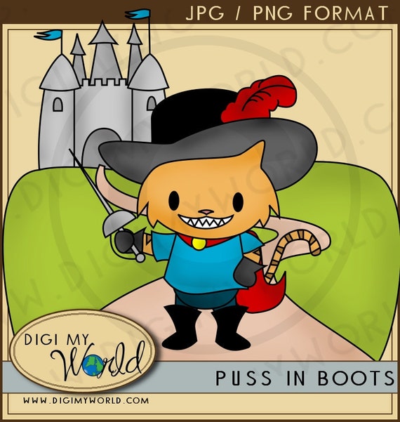 Items similar to Puss In Boots childrens nursery rhyme clipart