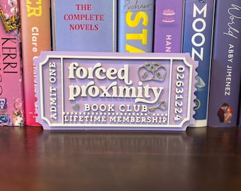 Forced Proximity Book Club Ticket, Romance Trope Decor, Bookish Shelf Decor, Reader Gift
