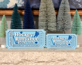 Hockey Romance Book Club Ticket, 3D Printed Bookish Decor, Romance Reader Gift