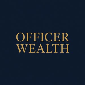 May include: A dark blue background with the words "OFFICER WEALTH" in a gold serif font. The text is centrally aligned and occupies the majority of the image.