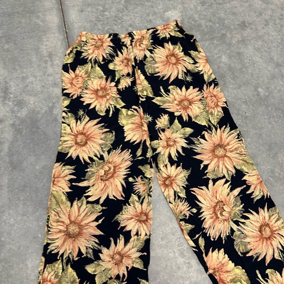 Viintage 90s floral sunflower stretchy high rise … - image 2