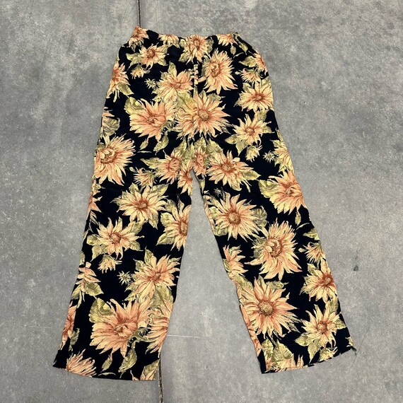 Viintage 90s floral sunflower stretchy high rise … - image 3