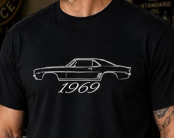 1969 Camaro Outline Shirt | Classic Camaro Line Art Tee | Vintage Muscle Car Shirt | Minimalist Chevy Car Gift | 1969 Z28 Shirt