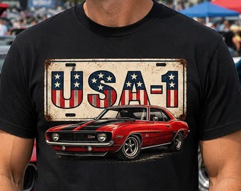 1969 Camaro Z/28 Shirt, USA-1 Muscle Car Tee, Classic Camaro Shirt, American Muscle Car Show Graphic Tee, Vintage Car Lover Gift