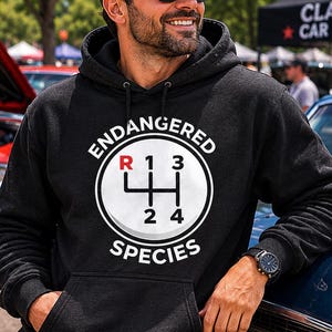 Vom Aussterben bedrohte Arten Hoodie, Schaltgetriebe Hoodie, 4-Gang-Stick Shift Sweatshirt, Getriebe Hoodie, Auto-Liebhaber Geschenk
