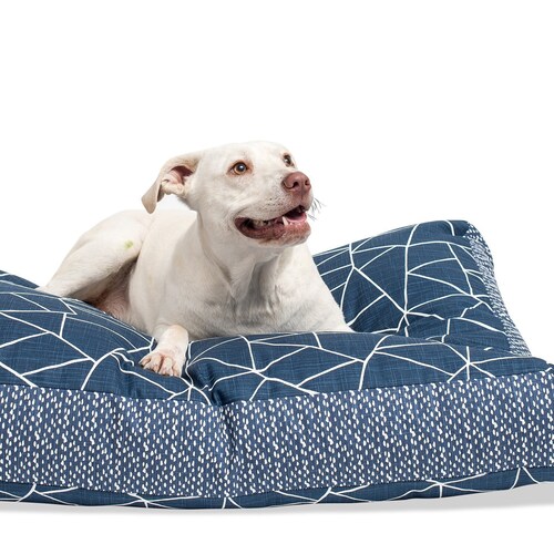 Navy Washable Dog Bed Cover Doggie Duvet Zippered Pet Bed Etsy