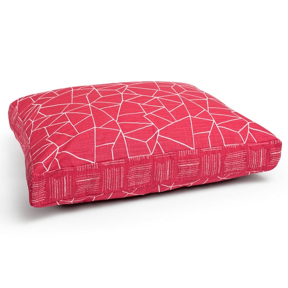 Red Ruby Dog Bed Duvet Cover Geometric Abstract Red And White Etsy
