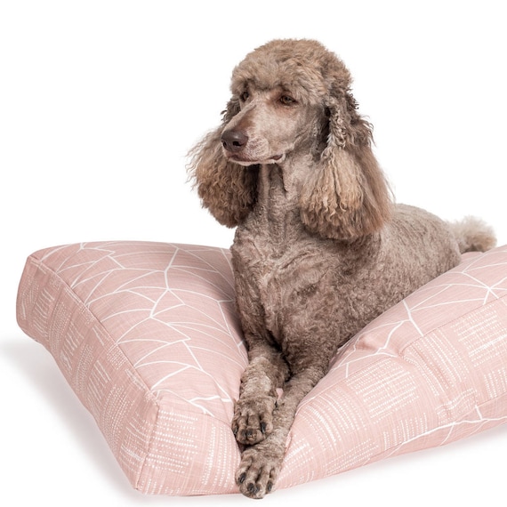 blush pink dog bed
