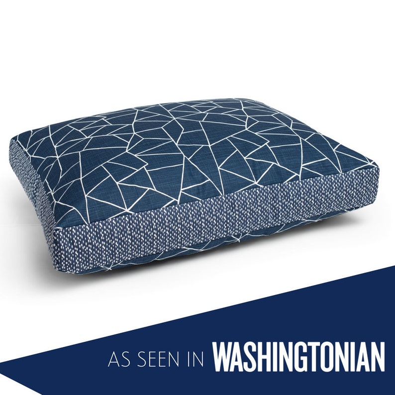 Indigo Waterproof Memory Foam Dog Bed as Seen in Washingtonian Etsy