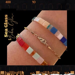 Duo-set med lyxiga Tila-armband | Havsglas + Ember Glow