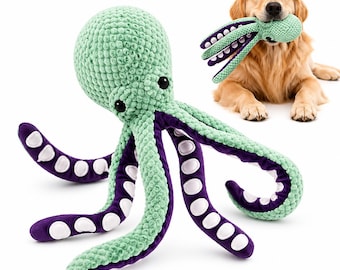 Octopus Squeaky Dog Toy Plush Chew Toy