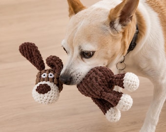 Piepend pluche hondenspeelgoed, met ezel gevuld kauwspeeltje voor honden, puppy's, bijtbestendig interactief huisdierspeelgoed