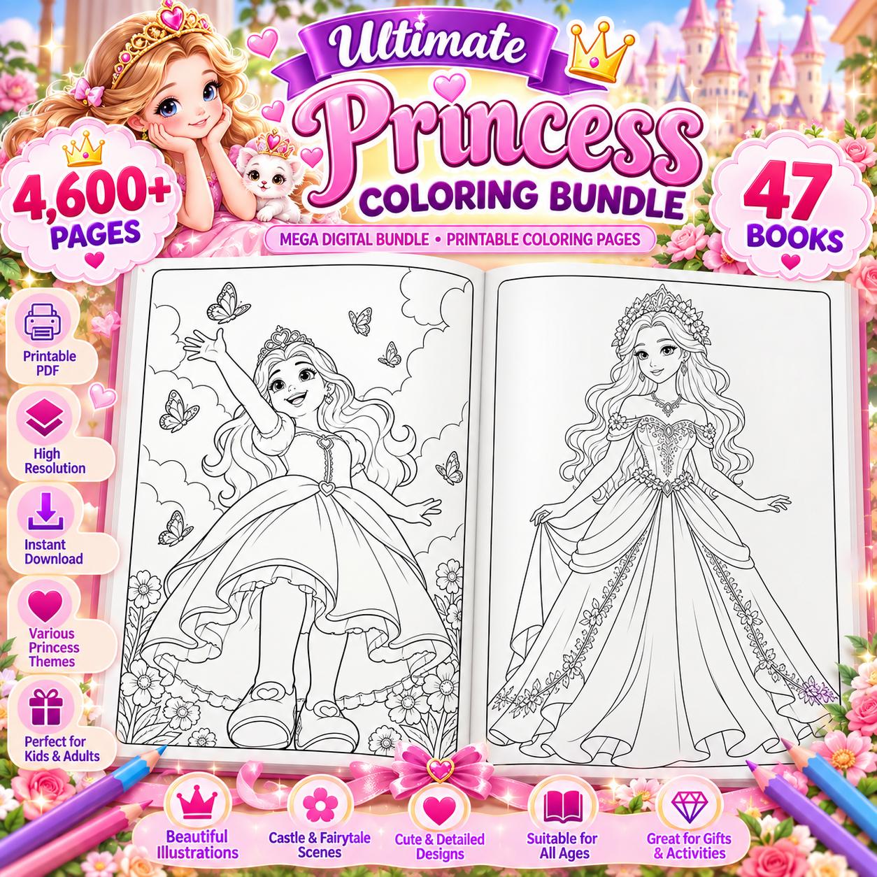 Princess coloring - Etsy 日本