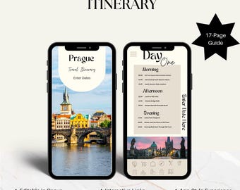Prague 3 Day Digital Travel Itinerary | Editable Canva City Guide