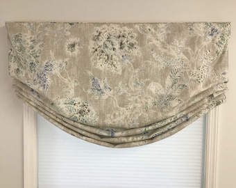 Custom Made to Order Relaxed Faux Roman Shade (stationary) Valance Using Your Fabric