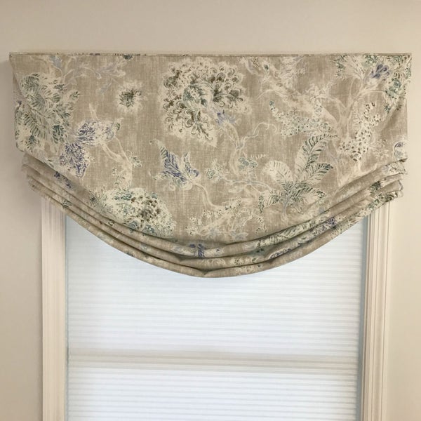 Custom Made to Order Relaxed Faux Roman Shade (stationary) Valance Using Your Fabric