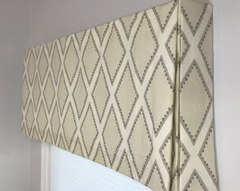 Custom Made to Order Box Pleat Valance Using Your Fabric