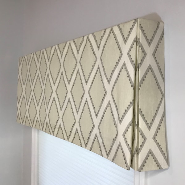 Custom Made to Order Box Pleat Valance Using Your Fabric