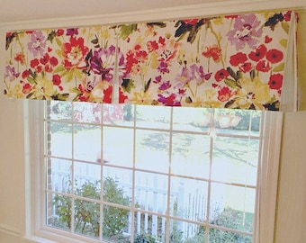 Custom Box Pleat Valance with Contrast Fabric inside the Pleats Use Your Fabric