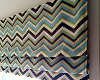 Custom Made to Order Faux (Fake) Stationary Flat Roman Shade Valance  Use Your Fabric
